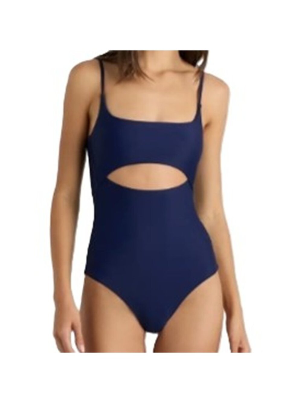 Quince Italian Cut Out One-Piece Swimsuit Deep Navy Size Medium NWT